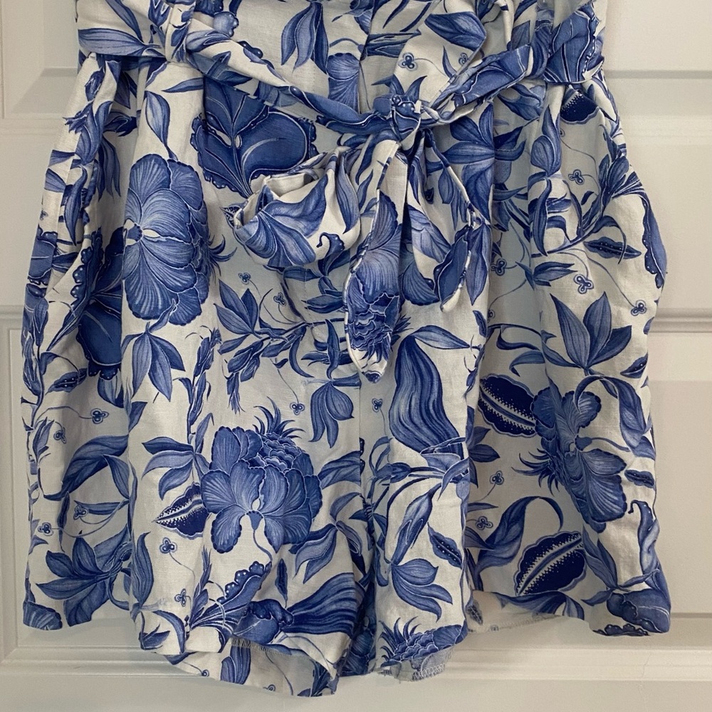 Floral Blue and White Skort